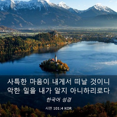 Picture 03 - 시편 101:4 KOR - 사특한 마음이 내게서 떠날 것이니 - Bible Verse Picture