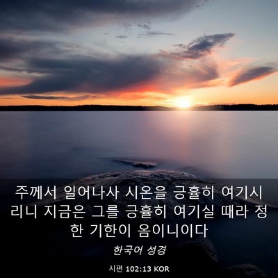Picture 03 - 시편 102:13 KOR - 주께서 일어나사 시온을 긍휼히 - Bible Verse Picture