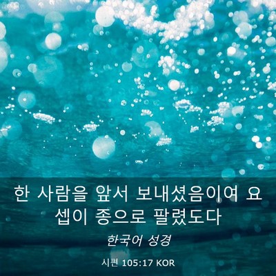 Picture 03 - 시편 105:17 KOR - 한 사람을 앞서 보내셨음이여 요셉이 - Bible Verse Picture