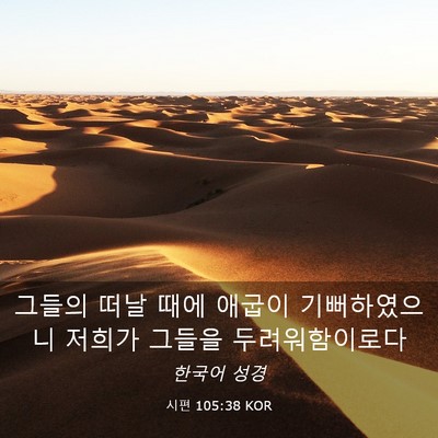 Picture 03 - 시편 105:38 KOR - 그들의 떠날 때에 애굽이 - Bible Verse Picture