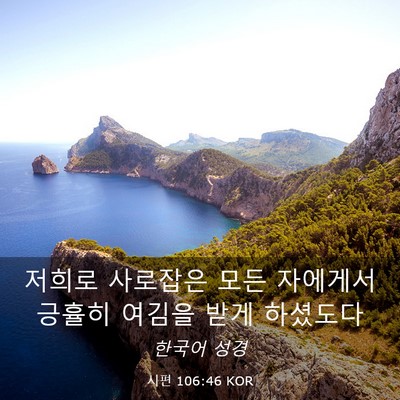 Picture 03 - 시편 106:46 KOR - 저희로 사로잡은 모든 자에게서 - Bible Verse Picture