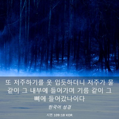 Picture 03 - 시편 109:18 KOR - 또 저주하기를 옷 입듯하더니 저주가 - Bible Verse Picture