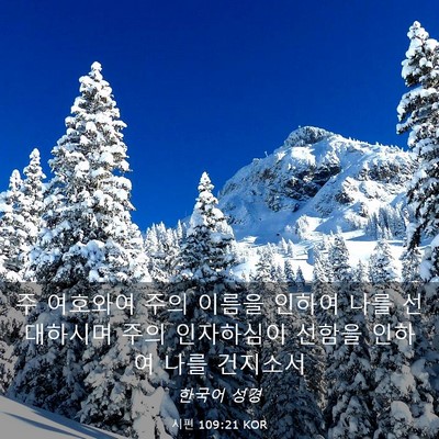 Picture 03 - 시편 109:21 KOR - 주 여호와여 주의 이름을 인하여 - Bible Verse Picture
