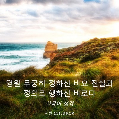 Picture 03 - 시편 111:8 KOR - 영원 무궁히 정하신 바요 진실과 - Bible Verse Picture