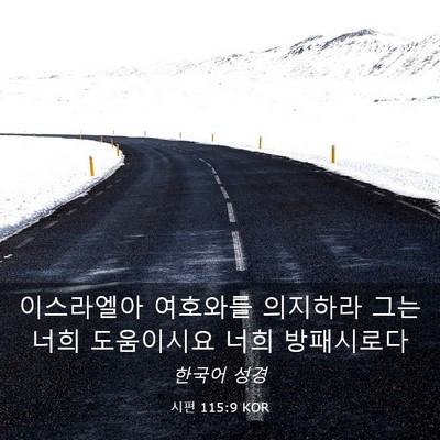 Picture 03 - 시편 115:9 KOR - 이스라엘아 여호와를 의지하라 그는 - Bible Verse Picture