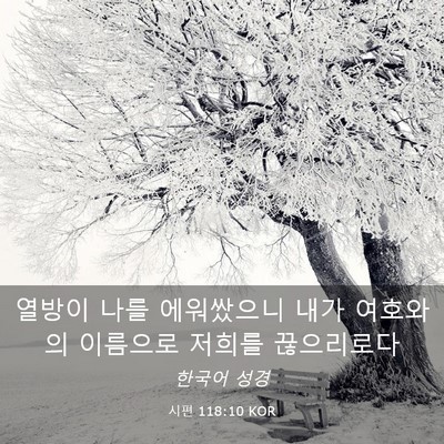 Picture 03 - 시편 118:10 KOR - 열방이 나를 에워쌌으니 내가 - Bible Verse Picture