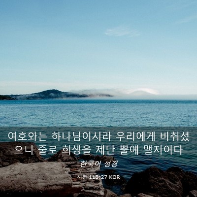 Picture 03 - 시편 118:27 KOR - 여호와는 하나님이시라 우리에게 - Bible Verse Picture