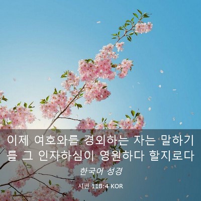 Picture 03 - 시편 118:4 KOR - 이제 여호와를 경외하는 자는 - Bible Verse Picture