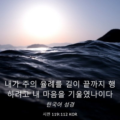 Picture 03 - 시편 119:112 KOR - 내가 주의 율례를 길이 끝까지 - Bible Verse Picture
