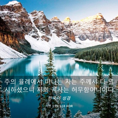 Picture 03 - 시편 119:118 KOR - 주의 율례에서 떠나는 자는 주께서 - Bible Verse Picture