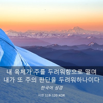 Picture 03 - 시편 119:120 KOR - 내 육체가 주를 두려워함으로 떨며 - Bible Verse Picture