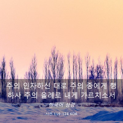 Picture 03 - 시편 119:124 KOR - 주의 인자하신 대로 주의 종에게 - Bible Verse Picture