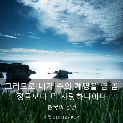Picture 03 - 시편 119:127 KOR - 그러므로 내가 주의 계명을 금 곧 - Bible Verse Picture
