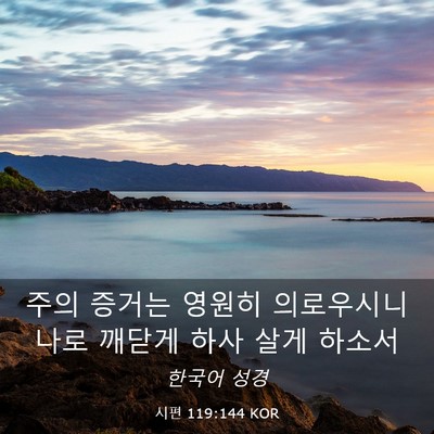 Picture 03 - 시편 119:144 KOR - 주의 증거는 영원히 의로우시니 나로 - Bible Verse Picture