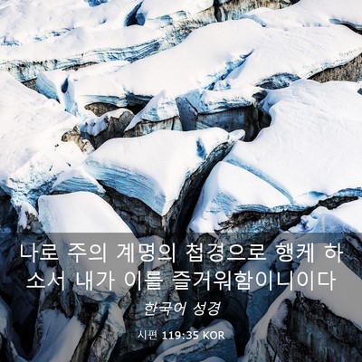 Picture 03 - 시편 119:35 KOR - 나로 주의 계명의 첩경으로 행케 - Bible Verse Picture
