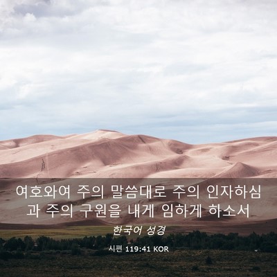 Picture 03 - 시편 119:41 KOR - 여호와여 주의 말씀대로 주의 - Bible Verse Picture