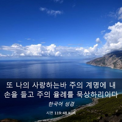 Picture 03 - 시편 119:48 KOR - 또 나의 사랑하는바 주의 계명에 내 - Bible Verse Picture