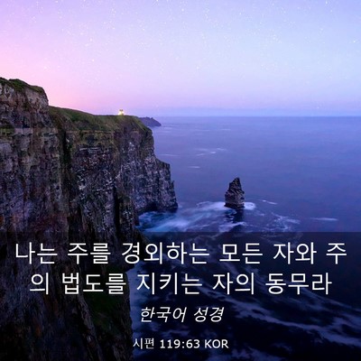 Picture 03 - 시편 119:63 KOR - 나는 주를 경외하는 모든 자와 주의 - Bible Verse Picture