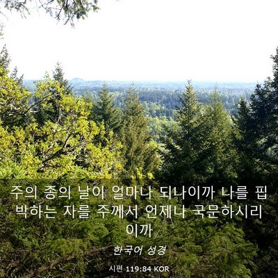 Picture 03 - 시편 119:84 KOR - 주의 종의 날이 얼마나 되나이까 - Bible Verse Picture
