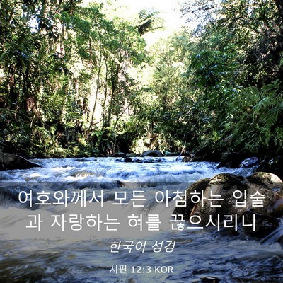 Picture 03 - 시편 12:3 KOR - 여호와께서 모든 아첨하는 입술과 - Bible Verse Picture