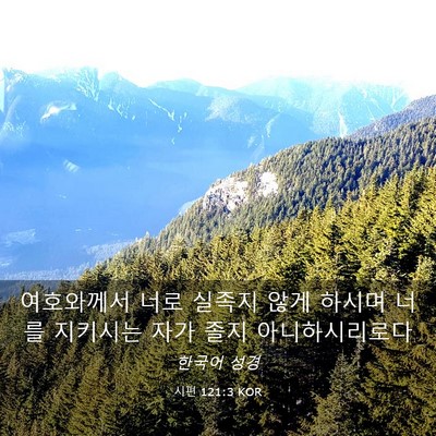 Picture 03 - 시편 121:3 KOR - 여호와께서 너로 실족지 않게 하시며 - Bible Verse Picture
