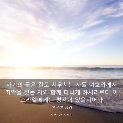 Picture 03 - 시편 125:5 KOR - 자기의 굽은 길로 치우치는 자를 - Bible Verse Picture