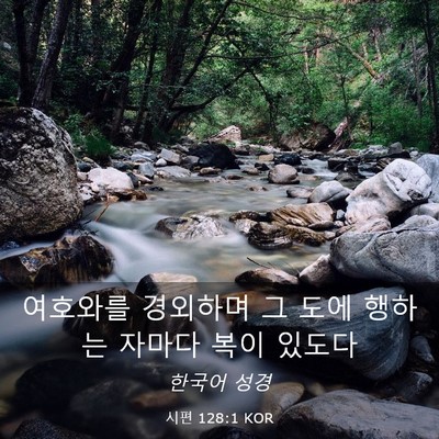 Picture 03 - 시편 128:1 KOR - 여호와를 경외하며 그 도에 행하는 - Bible Verse Picture