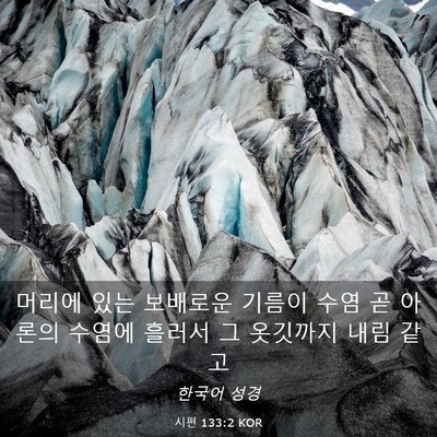 Picture 03 - 시편 133:2 KOR - 머리에 있는 보배로운 기름이 수염 - Bible Verse Picture