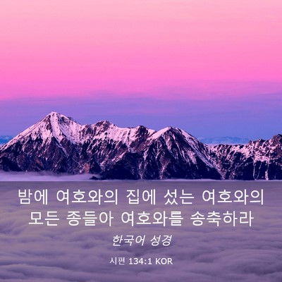 Picture 03 - 시편 134:1 KOR - 밤에 여호와의 집에 섰는 여호와의 - Bible Verse Picture