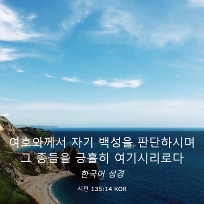 Picture 03 - 시편 135:14 KOR - 여호와께서 자기 백성을 판단하시며 - Bible Verse Picture