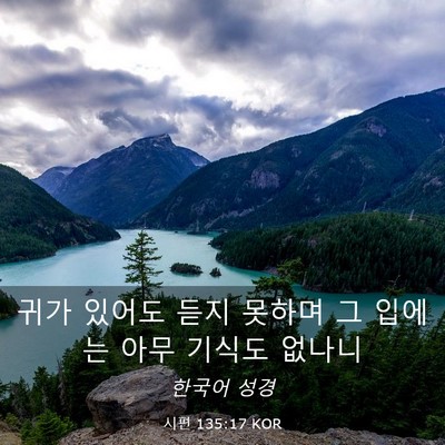 Picture 03 - 시편 135:17 KOR - 귀가 있어도 듣지 못하며 그 입에는 - Bible Verse Picture