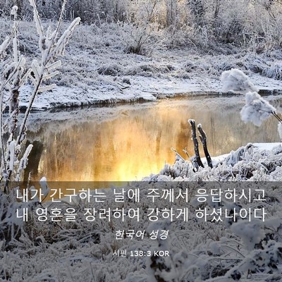 Picture 03 - 시편 138:3 KOR - 내가 간구하는 날에 주께서 - Bible Verse Picture