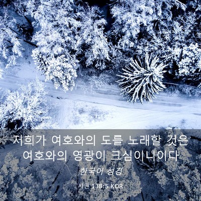 Picture 03 - 시편 138:5 KOR - 저희가 여호와의 도를 노래할 것은 - Bible Verse Picture