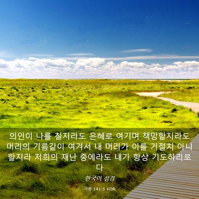 Picture 03 - 시편 141:5 KOR - 의인이 나를 칠지라도 은혜로 여기며 - Bible Verse Picture