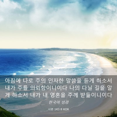 Picture 03 - 시편 143:8 KOR - 아침에 나로 주의 인자한 말씀을 - Bible Verse Picture