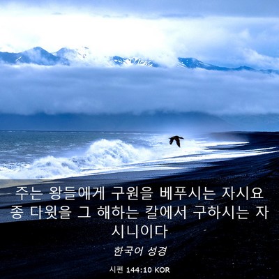 Picture 03 - 시편 144:10 KOR - 주는 왕들에게 구원을 베푸시는 - Bible Verse Picture