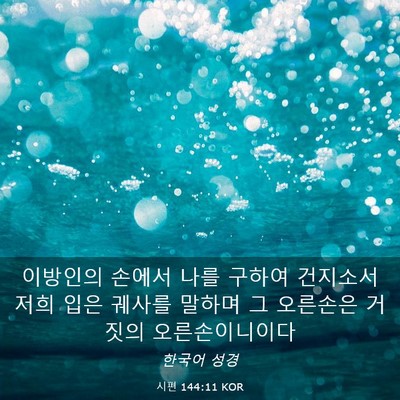 Picture 03 - 시편 144:11 KOR - 이방인의 손에서 나를 구하여 - Bible Verse Picture