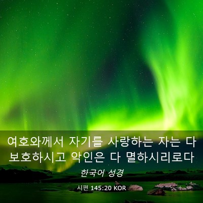 Picture 03 - 시편 145:20 KOR - 여호와께서 자기를 사랑하는 자는 다 - Bible Verse Picture