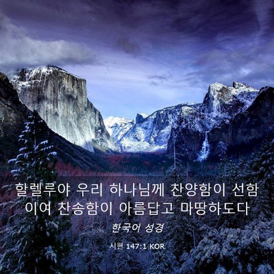 Picture 03 - 시편 147:1 KOR - 할렐루야 우리 하나님께 찬양함이 - Bible Verse Picture