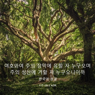 Picture 03 - 시편 15:1 KOR - 여호와여 주의 장막에 유할 자 - Bible Verse Picture