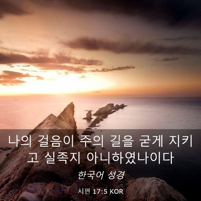 Picture 03 - 시편 17:5 KOR - 나의 걸음이 주의 길을 굳게 지키고 - Bible Verse Picture