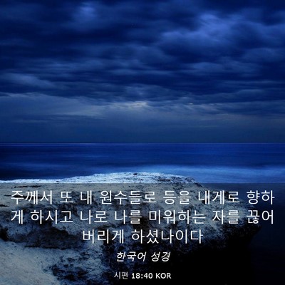 Picture 03 - 시편 18:40 KOR - 주께서 또 내 원수들로 등을 내게로 - Bible Verse Picture