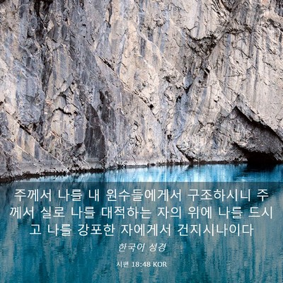 Picture 03 - 시편 18:48 KOR - 주께서 나를 내 원수들에게서 - Bible Verse Picture
