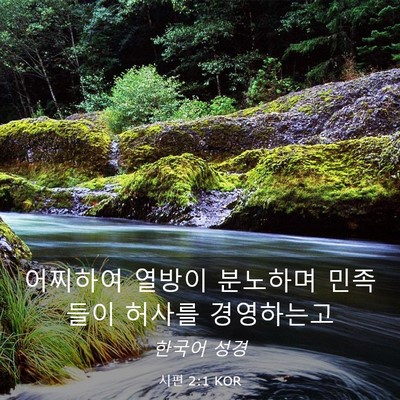 Picture 03 - 시편 2:1 KOR - 어찌하여 열방이 분노하며 민족들이 - Bible Verse Picture