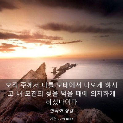 Picture 03 - 시편 22:9 KOR - 오직 주께서 나를 모태에서 나오게 - Bible Verse Picture