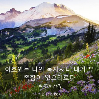 Picture 03 - 시편 23:1 KOR - 여호와는 나의 목자시니 내가 - Bible Verse Picture