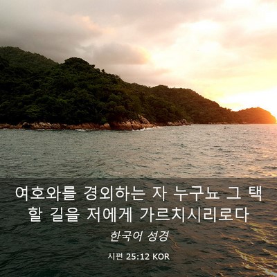Picture 03 - 시편 25:12 KOR - 여호와를 경외하는 자 누구뇨 그 - Bible Verse Picture