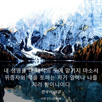 Picture 03 - 시편 27:12 KOR - 내 생명을 내 대적의 뜻에 맡기지 - Bible Verse Picture
