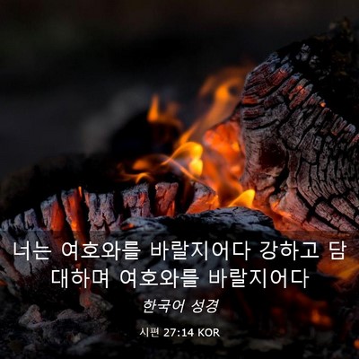 Picture 03 - 시편 27:14 KOR - 너는 여호와를 바랄지어다 강하고 - Bible Verse Picture
