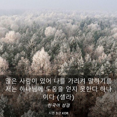 Picture 03 - 시편 3:2 KOR - 많은 사람이 있어 나를 가리켜 - Bible Verse Picture